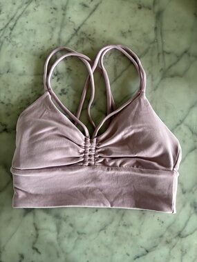 lululemon athletica Light Pink Strappy Gathered Front Sports Bra